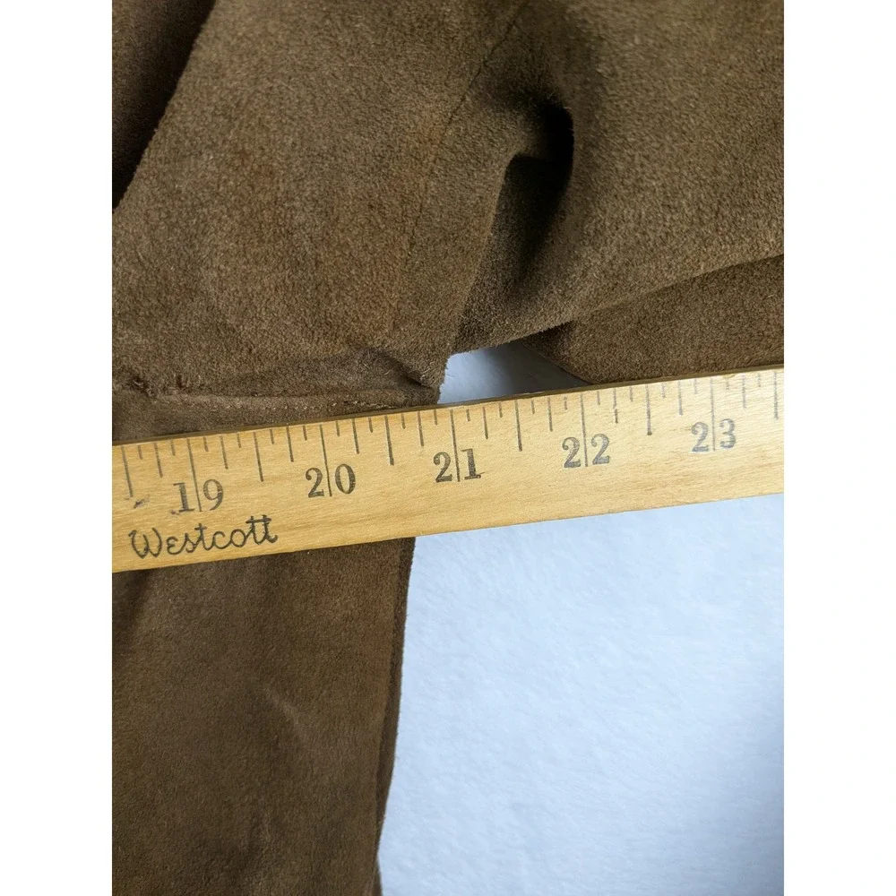 Vintage Gap Suede Sherpa Lined Front Snap Mid Length Coat Penny Lane Boho (Read)